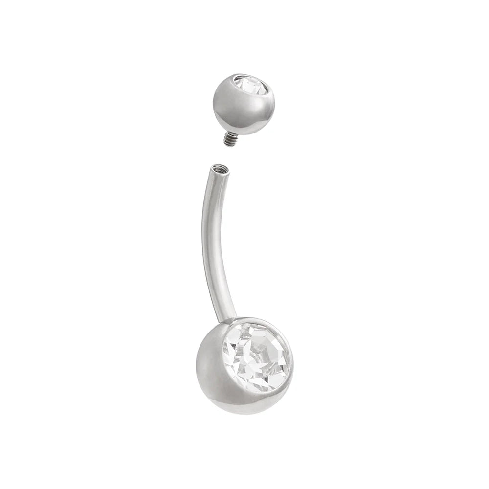 Double Bezel Titanium Navel Curve
