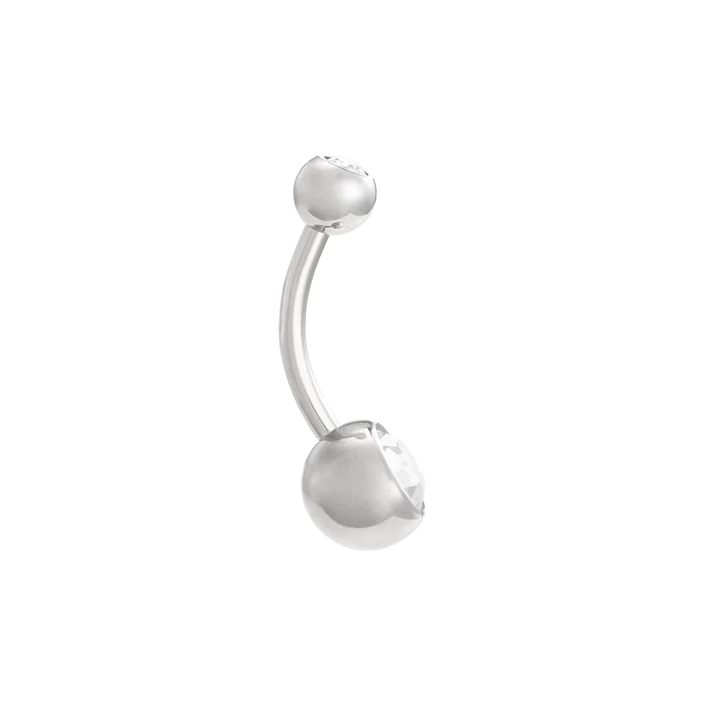 Double Bezel Titanium Navel Curve