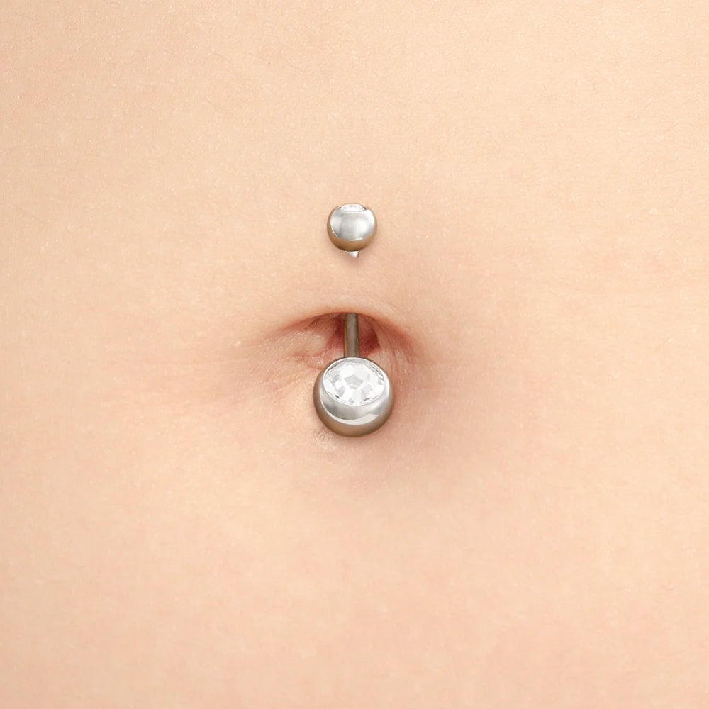 Double Bezel Titanium Navel Curve