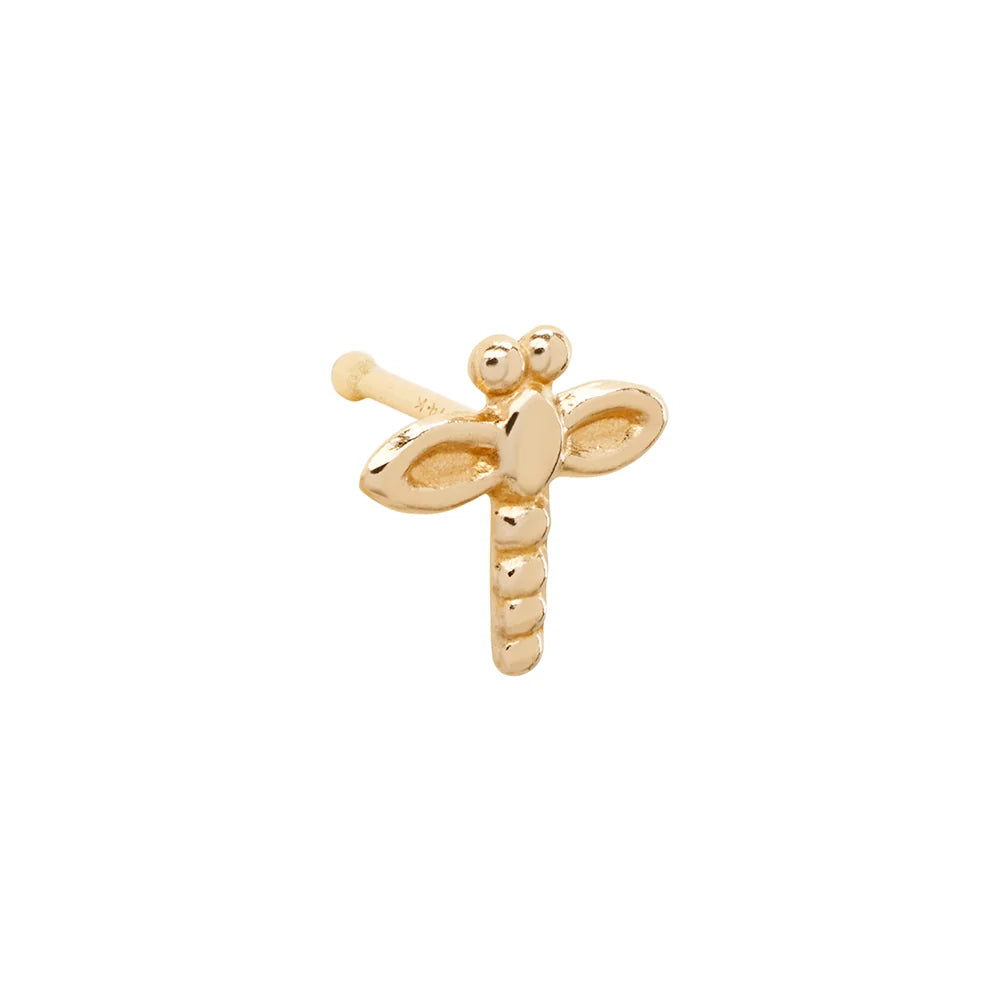 Gold Dragonfly Nostril Stud
