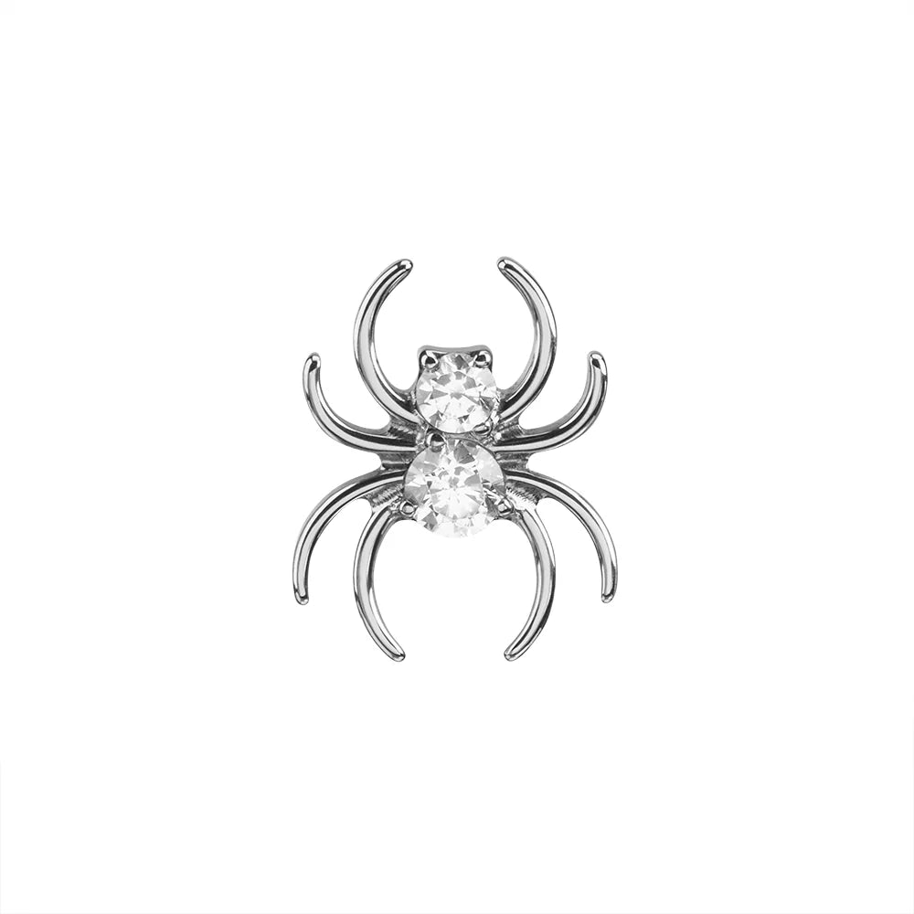 Titanium Internally Threaded Jeweled Spider - Painful Pleasures