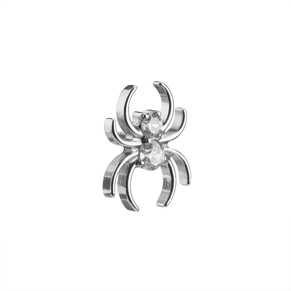 Titanium Internally Threaded Jeweled Spider - Painful Pleasures