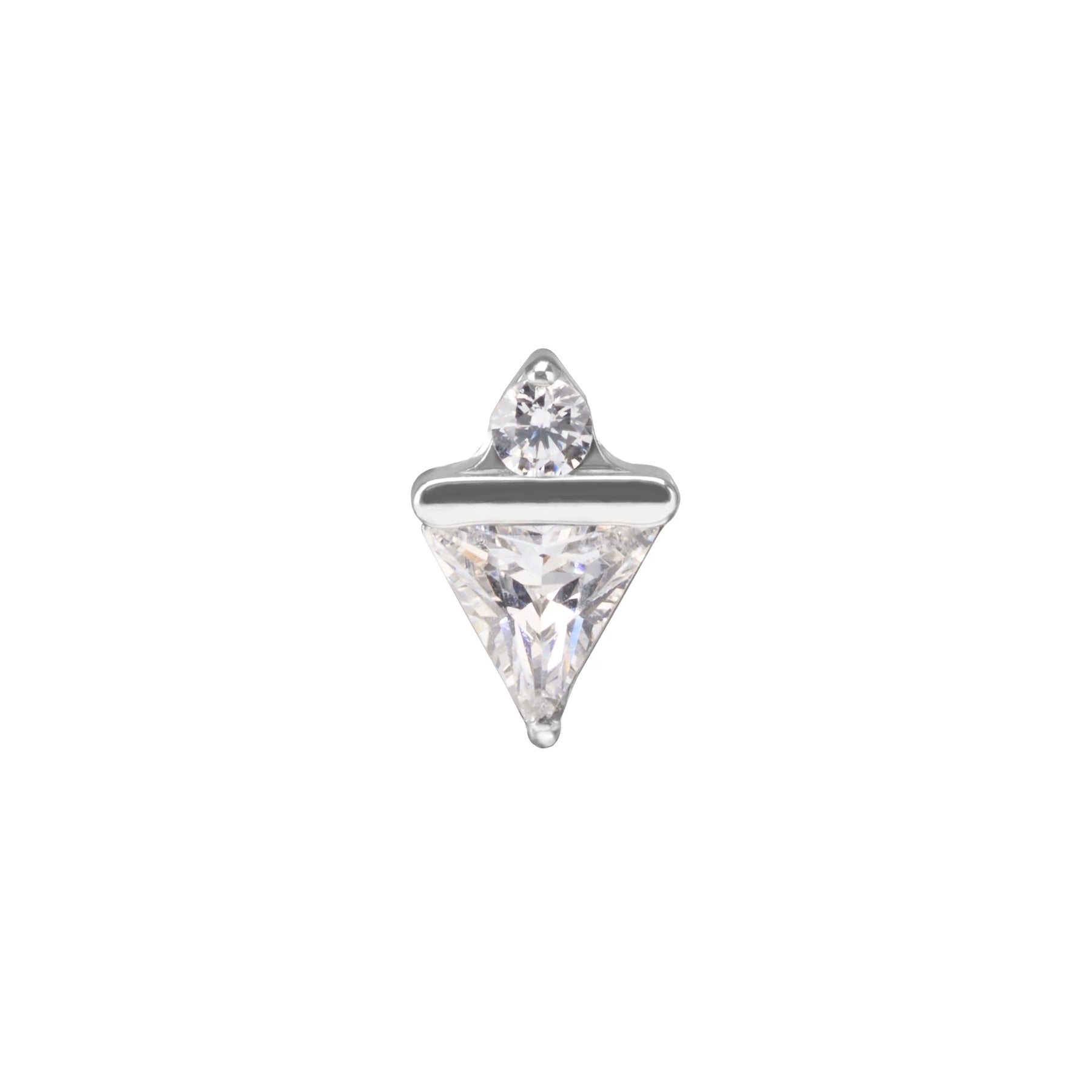 Titanium Internally Threaded Jeweled Dainty Triangle - Painful Pleasures