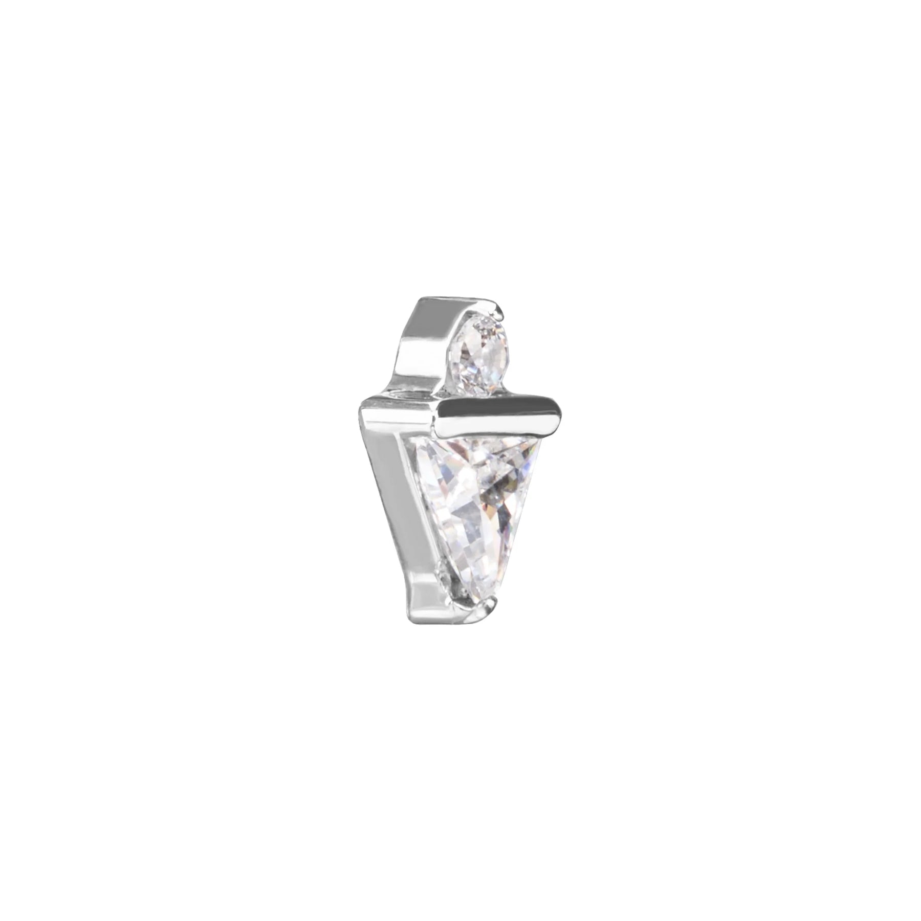 Titanium Internally Threaded Jeweled Dainty Triangle - Painful Pleasures