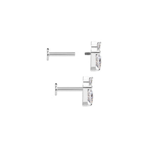 Titanium Internally Threaded Jeweled Dainty Triangle - Painful Pleasures