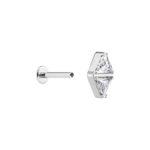 Titanium Internally Threaded Jeweled Double Trillion - Painful Pleasures