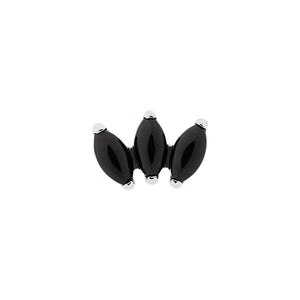 Titanium Internally Threaded Cabochon Marquis Fan - Painful Pleasures