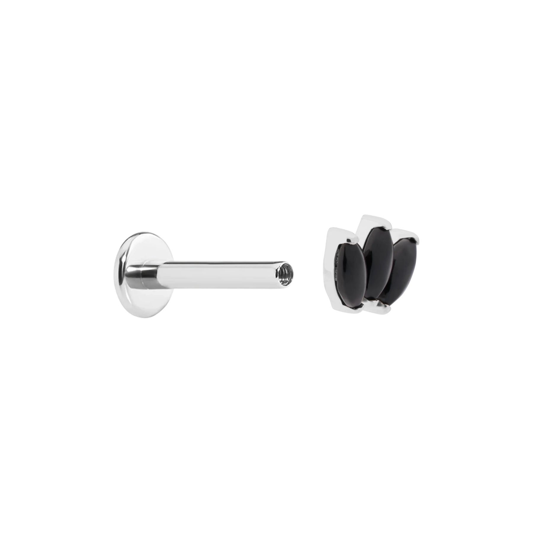 Titanium Internally Threaded Cabochon Marquis Fan - Painful Pleasures