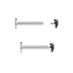 Titanium Internally Threaded Cabochon Marquis Fan - Painful Pleasures