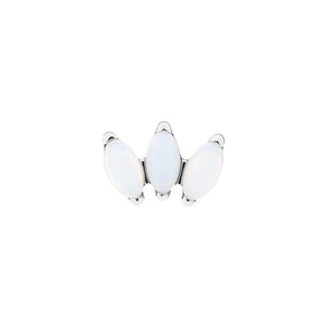 Titanium Internally Threaded Cabochon Marquis Fan - Painful Pleasures