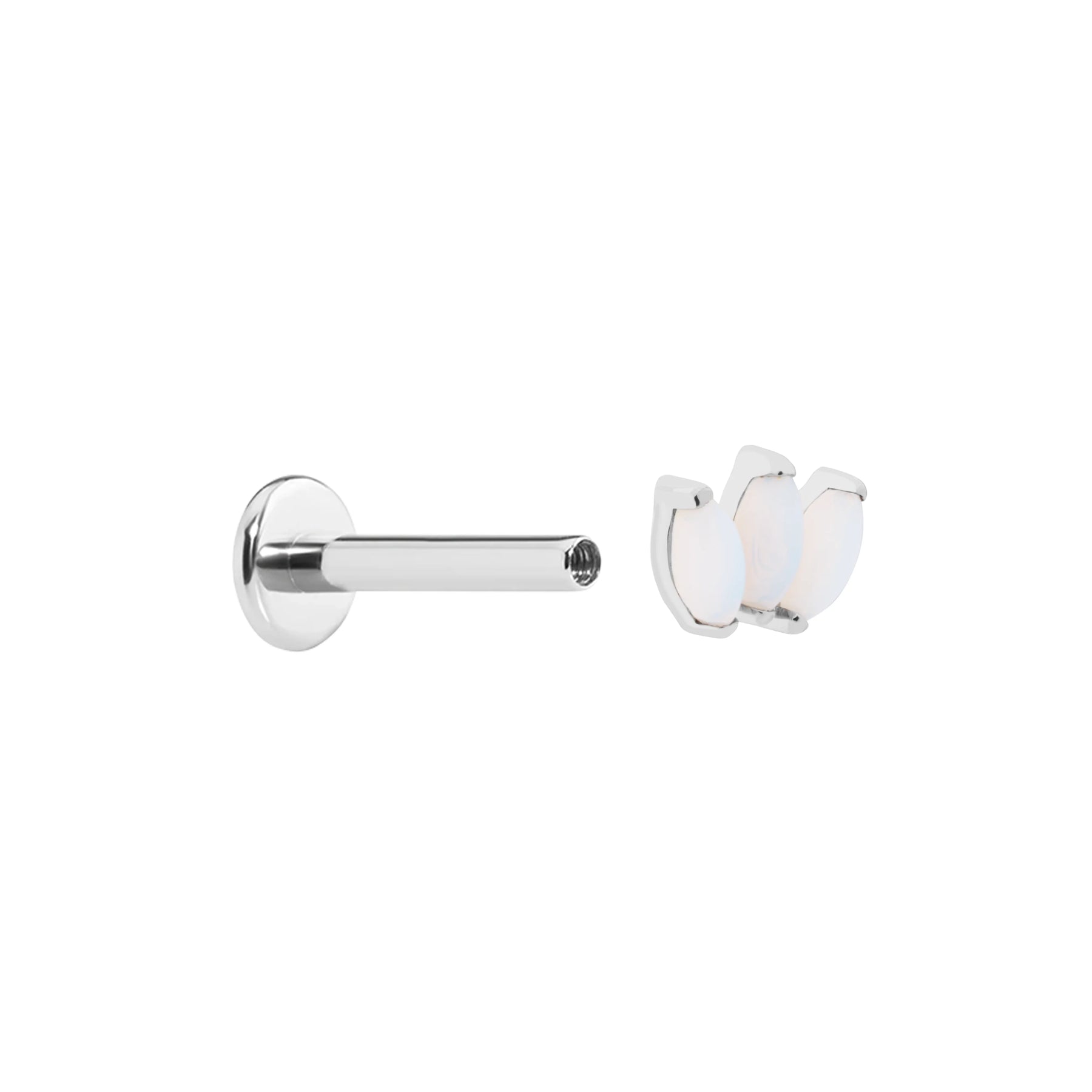 Titanium Internally Threaded Cabochon Marquis Fan - Painful Pleasures