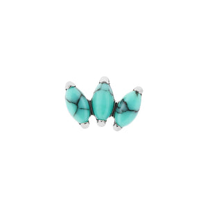 Titanium Internally Threaded Cabochon Marquis Fan - Painful Pleasures