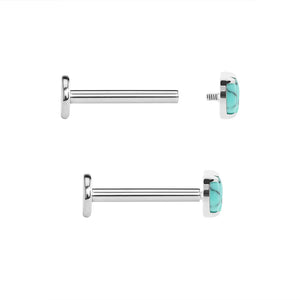 Titanium Internally Threaded Cabochon Marquis Fan - Painful Pleasures