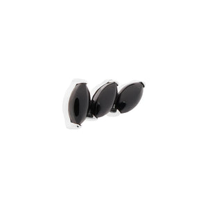 Titanium Internally Threaded Cabochon Marquis Stack - Painful Pleasures