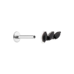 Titanium Internally Threaded Cabochon Marquis Stack - Painful Pleasures