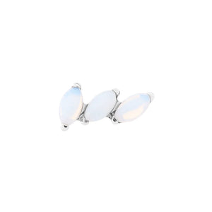 Titanium Internally Threaded Cabochon Marquis Stack - Painful Pleasures