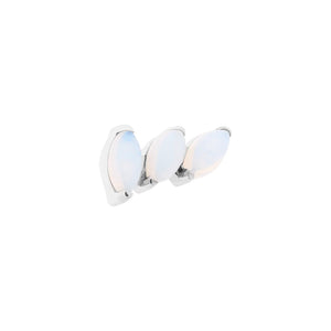 Titanium Internally Threaded Cabochon Marquis Stack - Painful Pleasures