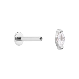 Titanium Internally Threaded Cabochon Marquis End - Painful Pleasures