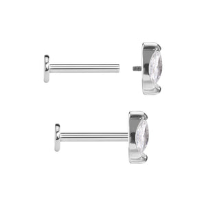 Titanium Internally Threaded Cabochon Marquis End - Painful Pleasures