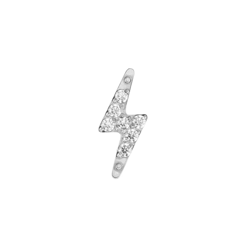 Titanium Internally Threaded Jeweled Lightning Bolt - Painful Pleasures