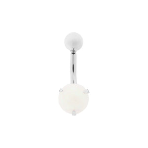 Internally Threaded Stainless Steel Opal Navel - Painful Pleasures