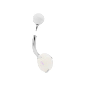 Internally Threaded Stainless Steel Opal Navel - Painful Pleasures