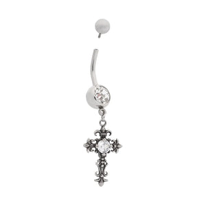 Y2K Cross Dangle Navel - Painful Pleasures