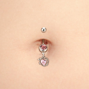 Y2K Heart Dangle Navel