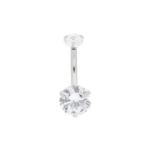 Large Double Gem Prong Navel - Painful Pleasures