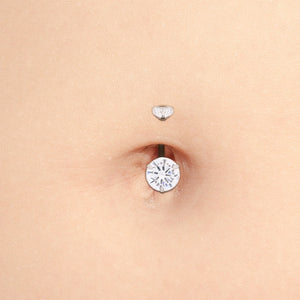 Large Double Gem Prong Navel