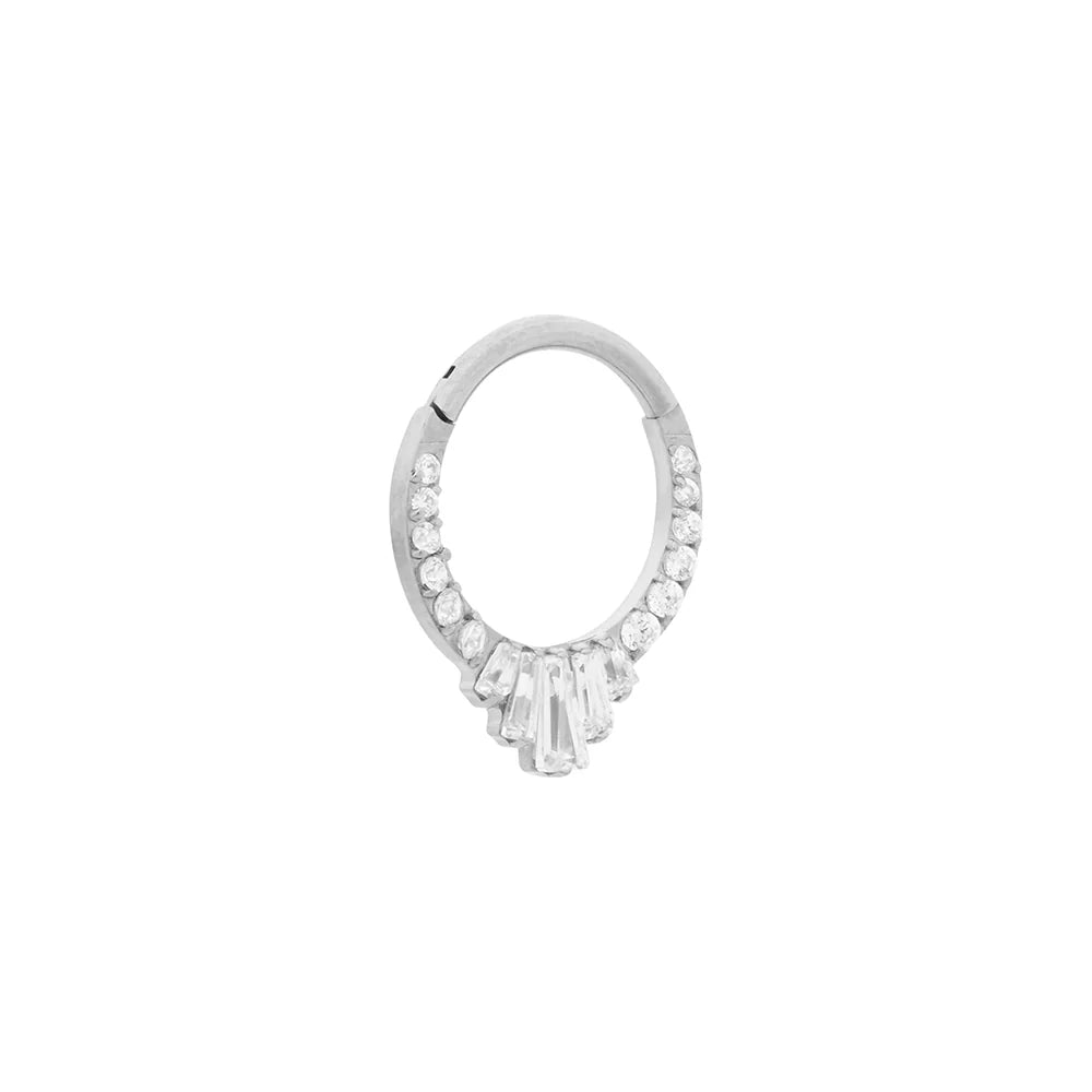 Titanium Baguette Gem Stepped Clicker - Painful Pleasures