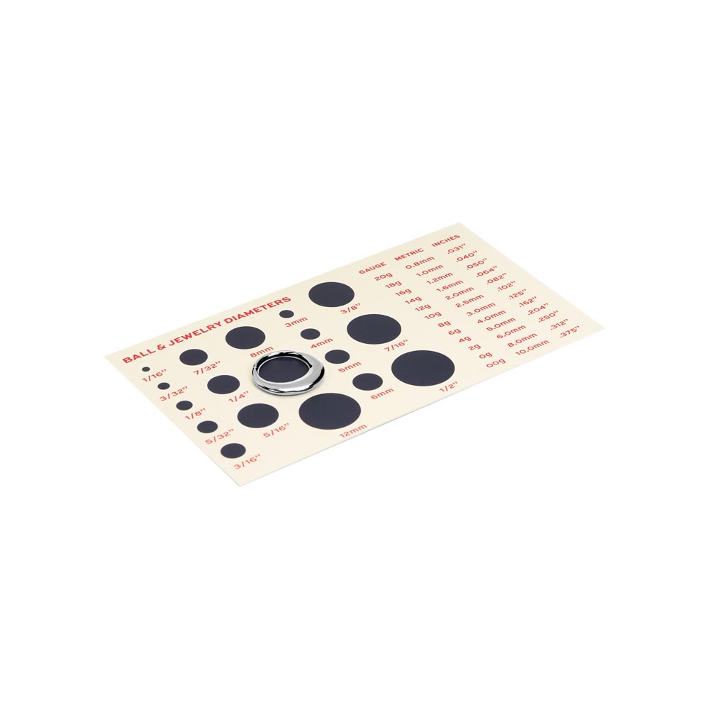 Tilum Body Jewelry Measuring Card — Price Per 1