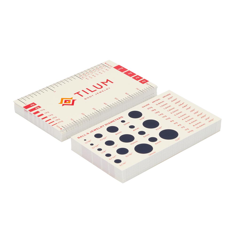 Tilum Body Jewelry Measuring Card — Price Per 1
