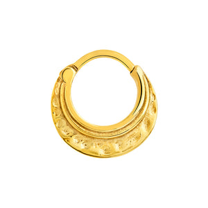 16g PVD Gold Hammered Steel Septum Clicker