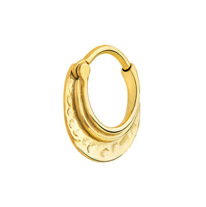 16g PVD Gold Hammered Steel Septum Clicker