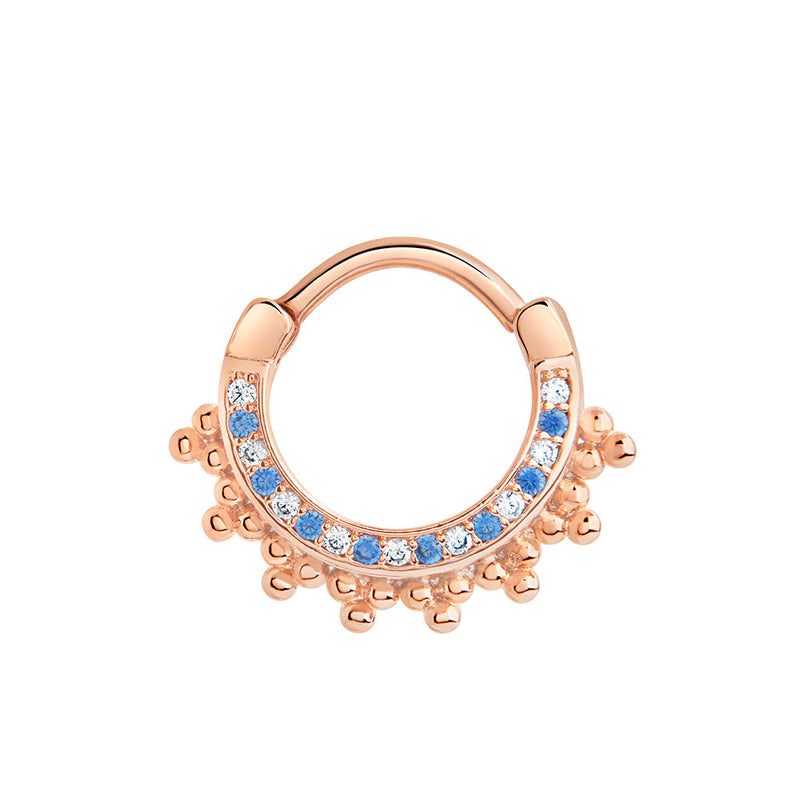 16g PVD Rose Gold Aqua Jeweled Majesty Septum Clicker