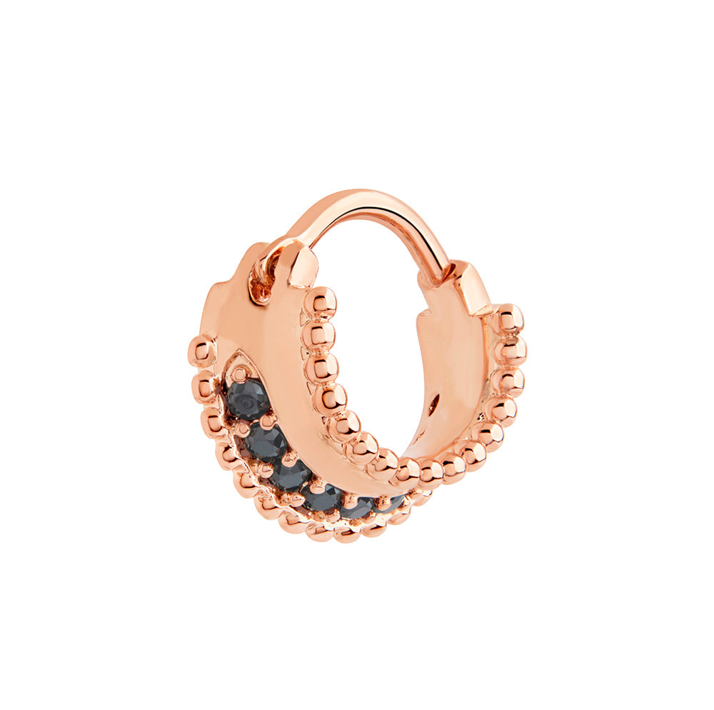 16g PVD Rose Gold Black Jeweled Prominence Septum Clicker