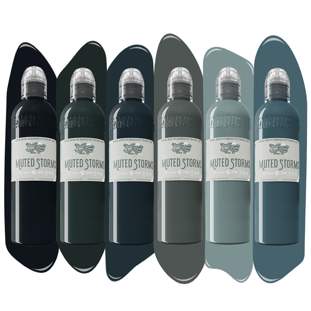 Muted Storm Set — World Famous Tattoo Ink — Pick Size