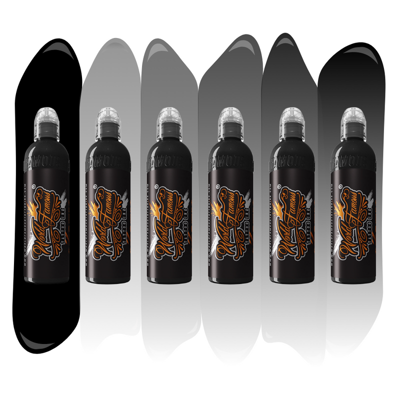 Jose Perez Jr 6 Bottle Shading Set — World Famous Tattoo Ink — Pick Size