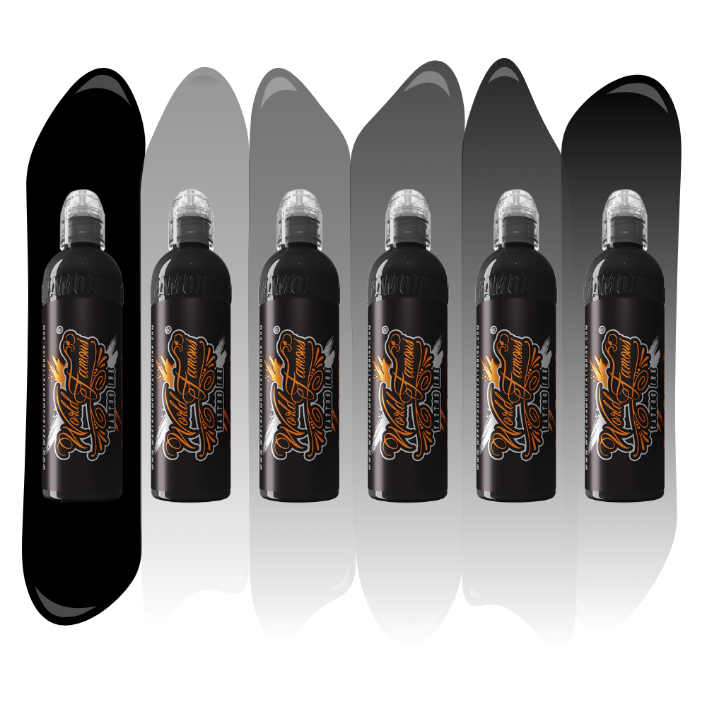 Jose Perez Jr 6 Bottle Shading Set — World Famous Tattoo Ink — Pick Size