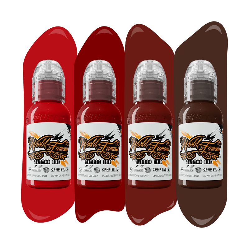 4 bottle Mak's Blood Set — World Famous Tattoo Ink — Pick Size