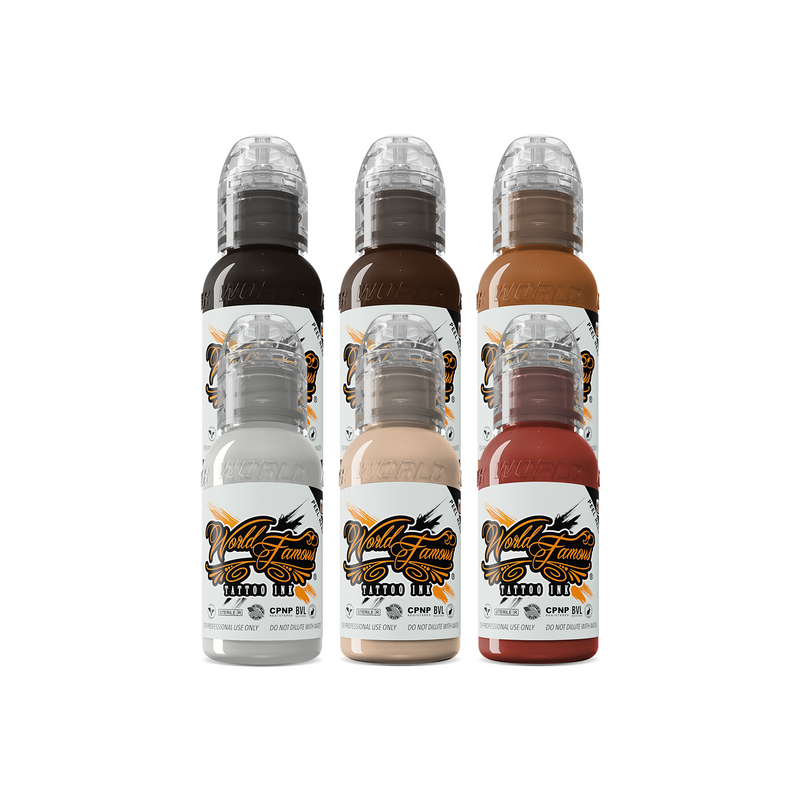 6 Color Michele Turco Portrait Set — World Famous Tattoo Ink — 1oz