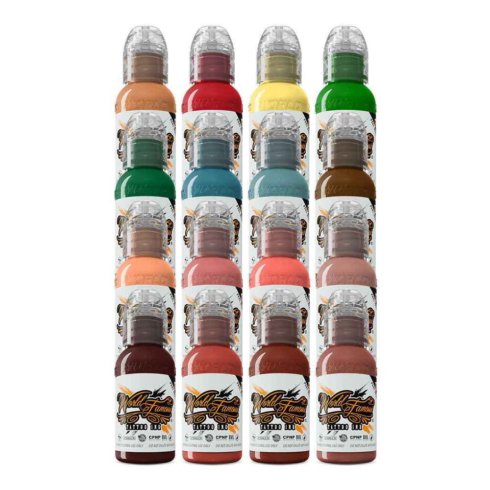 16 Color Oleg Shepelenko Set — World Famous Tattoo Ink — 1oz