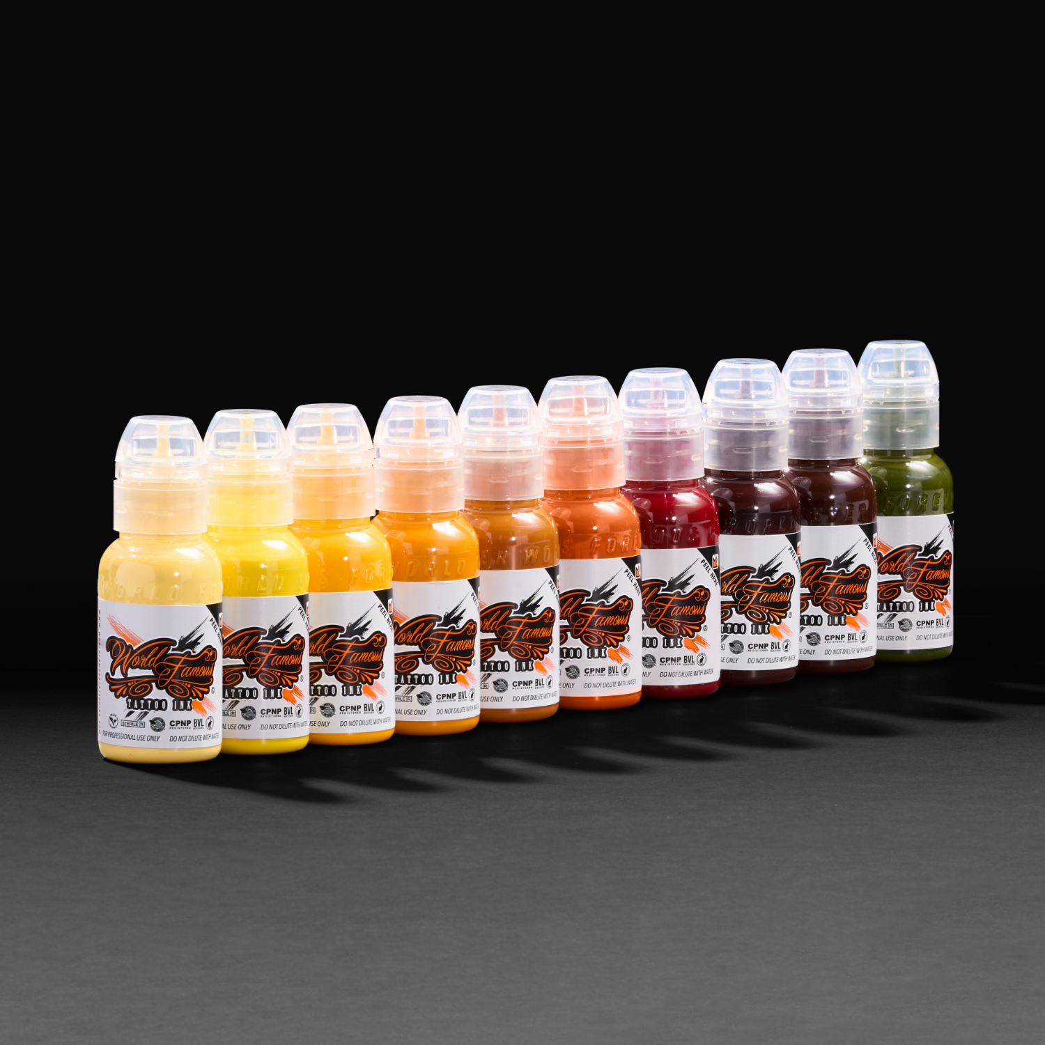 Pony Lawson 24k Set — World Famous Tattoo Ink — 1oz