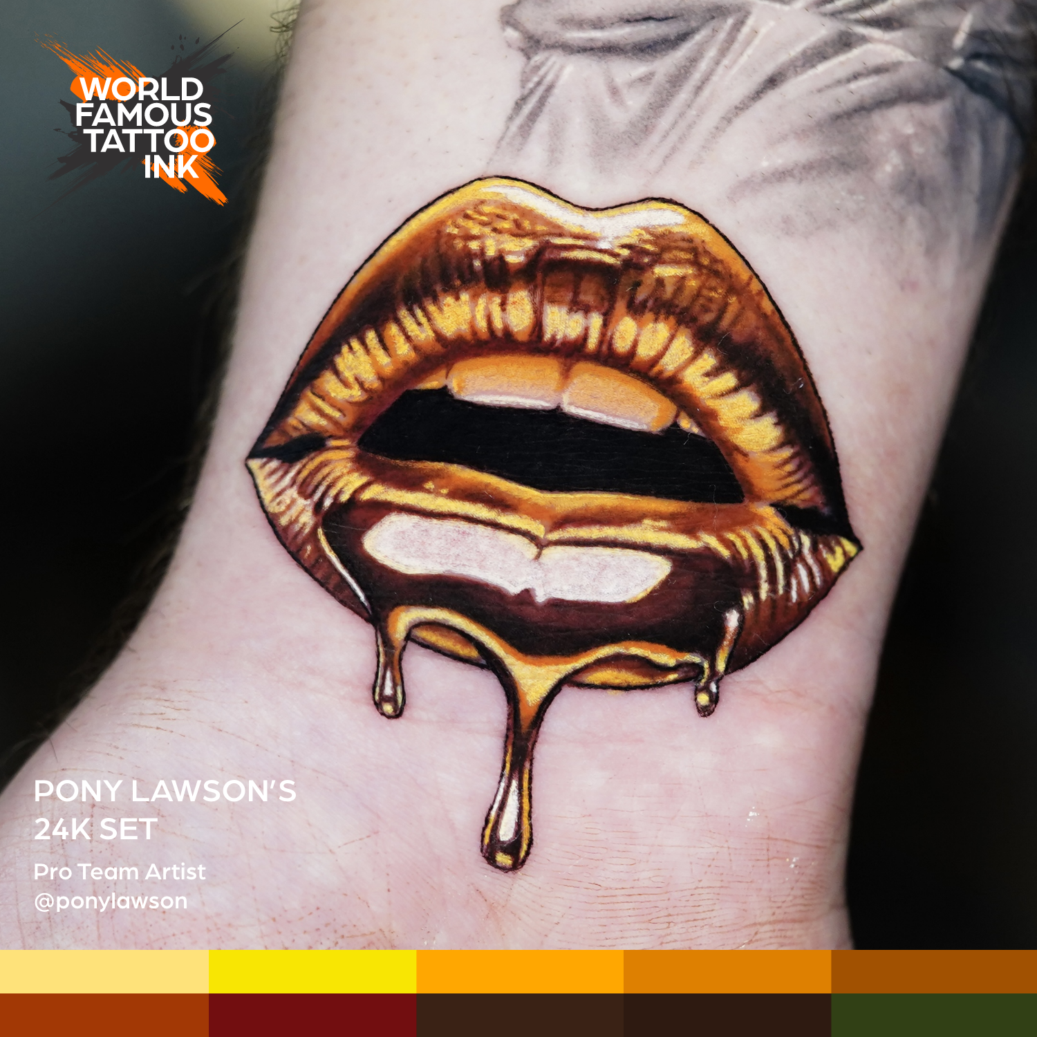 Pony Lawson 24k Set — World Famous Tattoo Ink — 1oz