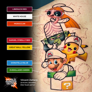 7 Color Simple Set — World Famous Tattoo Ink — 1/2oz