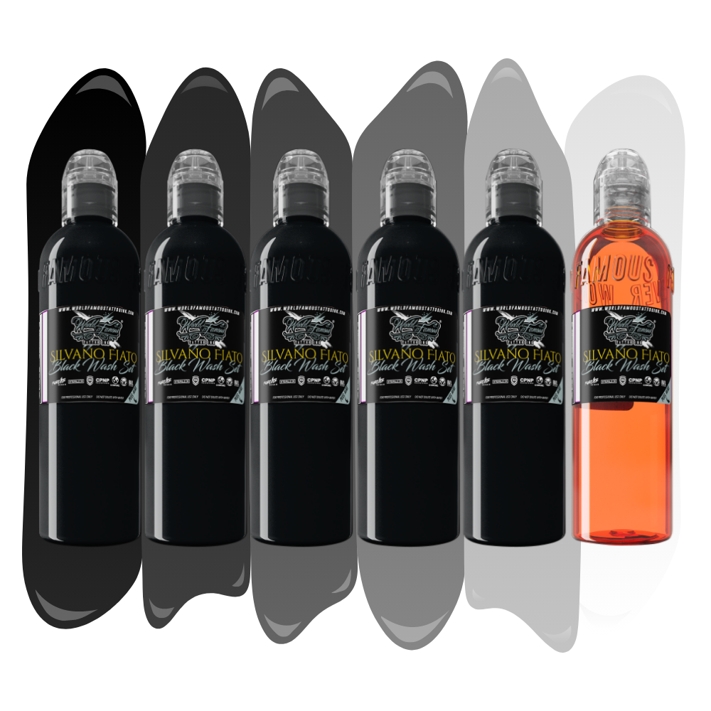 Silvano Fiato Black Wash Set — World Famous Tattoo Ink — Pick Size