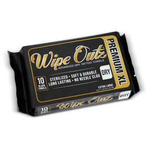 Wipe Outz XL Dry Black Tattoo Towels - Painful Pleasures