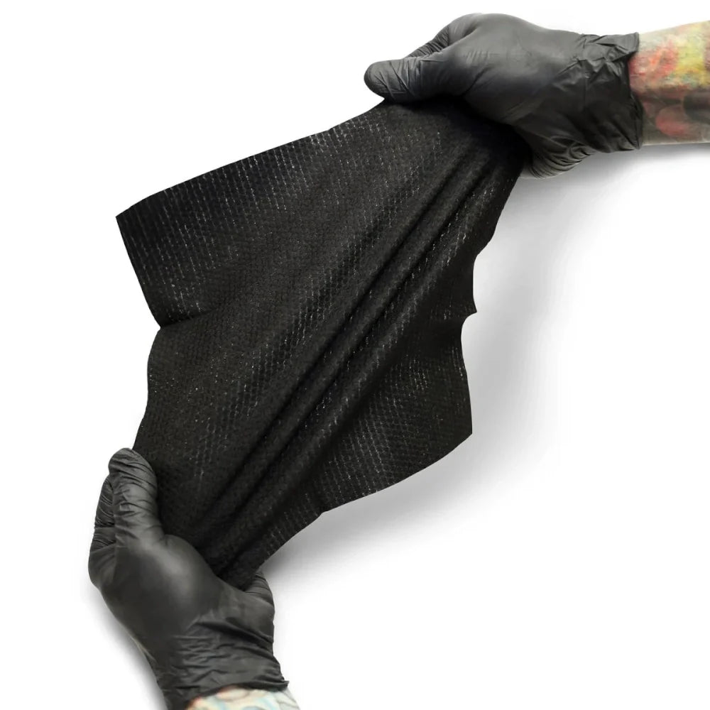 Wipe Outz XL Dry Black Tattoo Towels - Painful Pleasures