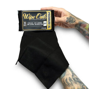 Wipe Outz XL Dry Black Tattoo Towels - Painful Pleasures